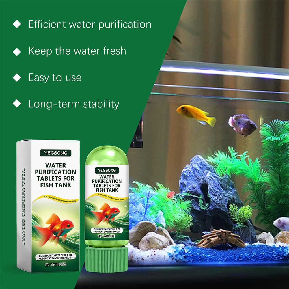 Aquarium Fish Maintenance - 水質浄化タブレット 魚水槽 水槽用 藻類除去剤 澄化剤 消臭剤