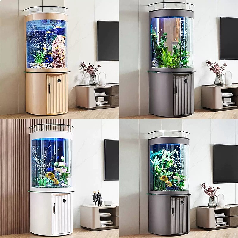 Aquarium Fish Low Maintenance - 半円底ガラス水槽 デスクトップエコフレンドリー低メンテナンス水槽 家庭用