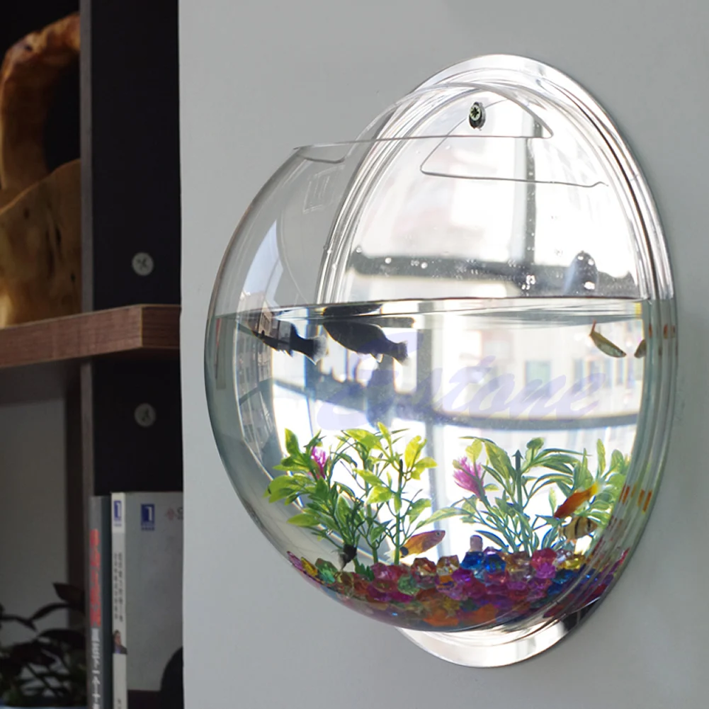 Aquarium Fish Pot - ポット壁掛けマウントバブル水族館ボウル水槽水族館家の装飾