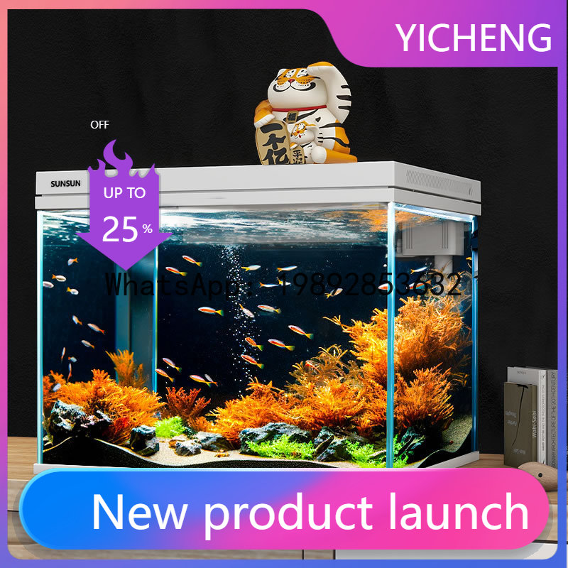 Aquarium Fish Low Maintenance - 超透明水槽 - 自己循環式リビングルーム水槽 - デスクトップ家庭用水槽 -