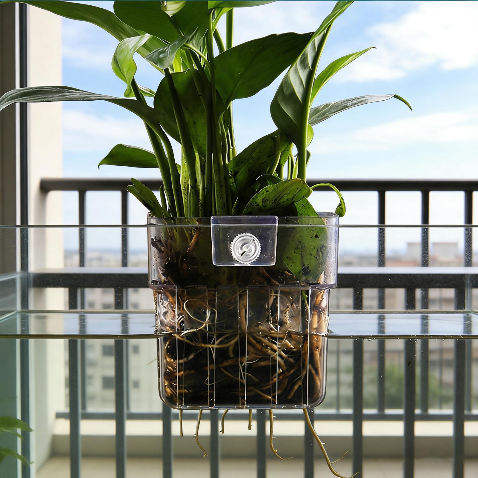 透明な吊り下げ式水槽用植物ホルダーポット、水槽水耕栽培システ - Aquarium Fish Pot のレビューと価格