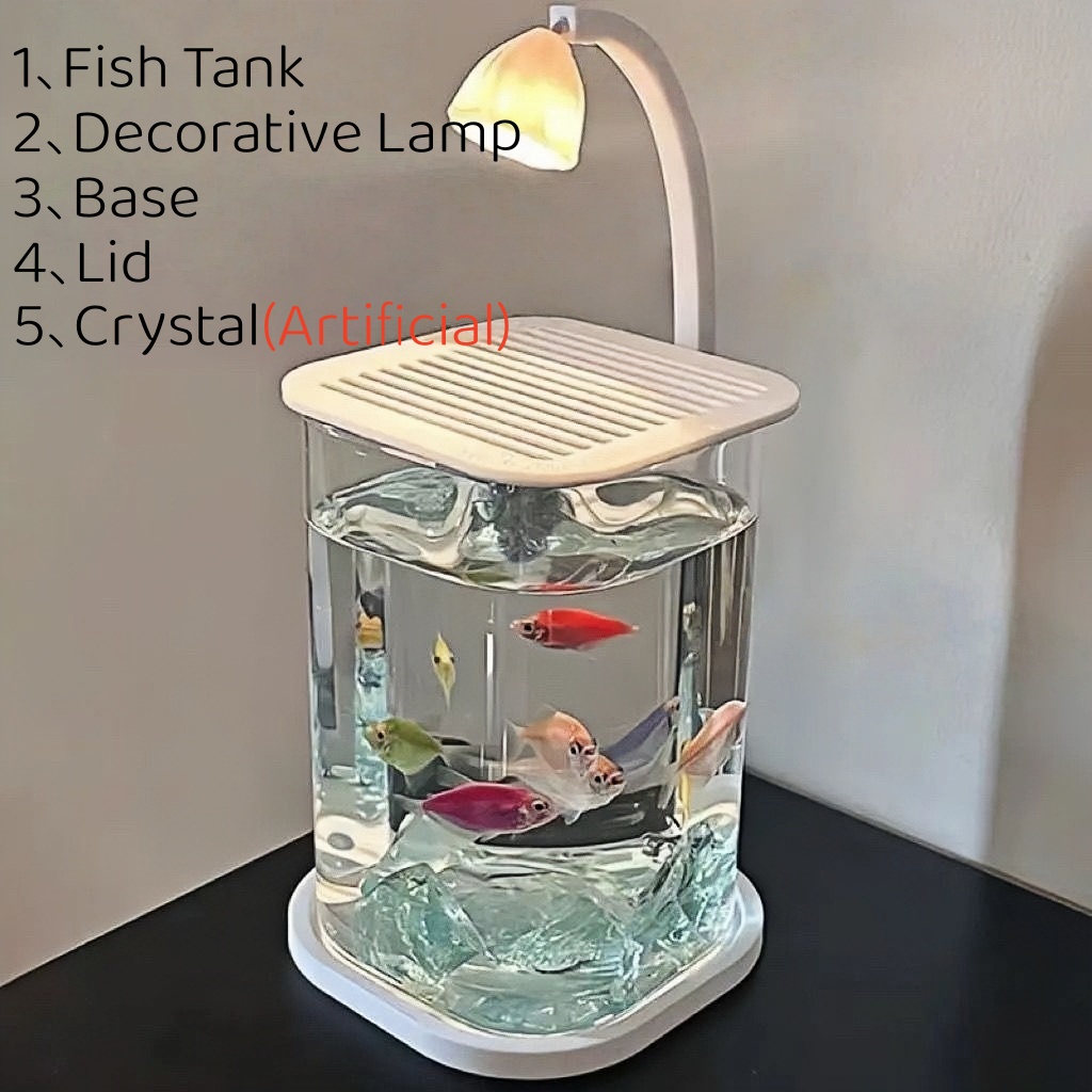 フレームレス蓋付きLED小型水槽、換気穴付き、安全な36V低 - Aquarium Fish Low Maintenance のレビューと価格