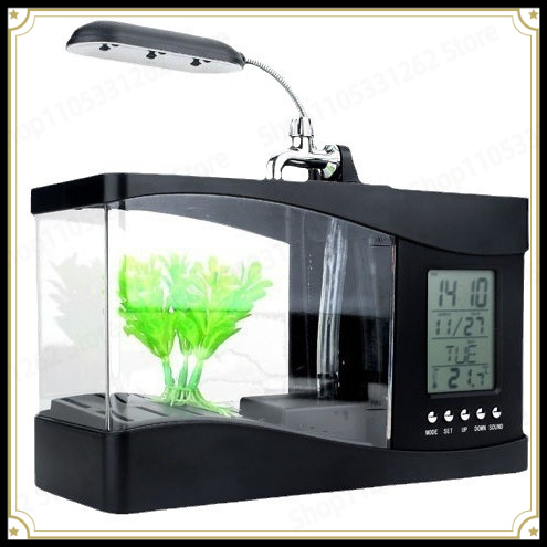 ミニ小型水槽 クリエイティブデスクトップUSBクラゲ水槽 ロ - Aquarium Fish Logo のレビューと価格
