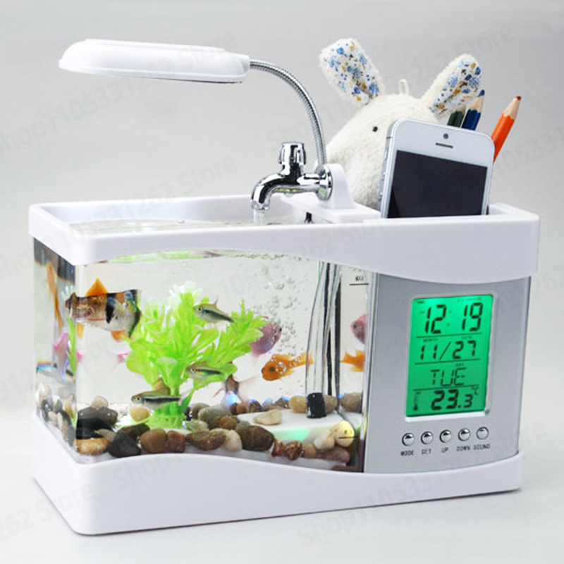 ミニ小型水槽 クリエイティブデスクトップUSBクラゲ水槽 ロ - Aquarium Fish Logo のレビューと価格