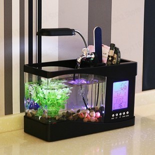 ミニ小型水槽 クリエイティブデスクトップUSBクラゲ水槽 ロ - Aquarium Fish Logo のレビューと価格
