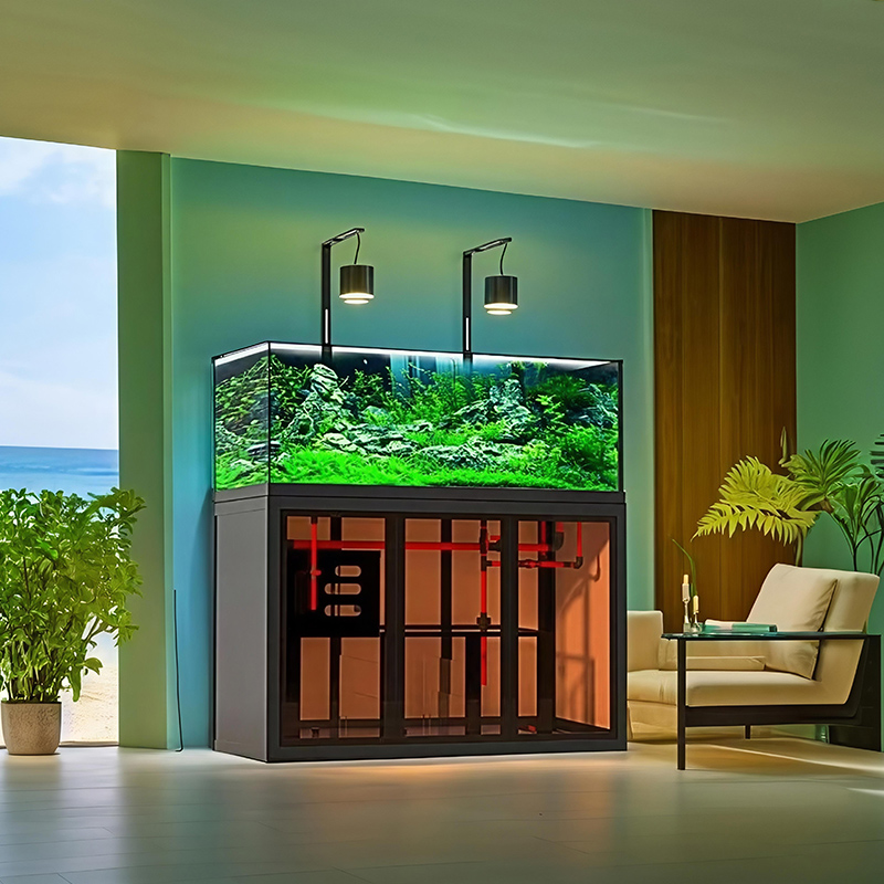 インダストリアルスタイルのアクアスケープ水槽、サイドオーバー - Aquarium Fish Low Maintenance のレビューと価格