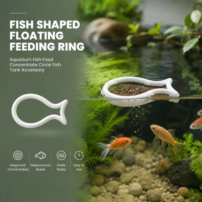 魚の形をした浮遊式餌リング 水槽用魚の餌濃縮サークル 魚タン - Aquarium Fish Medicine のレビューと価格