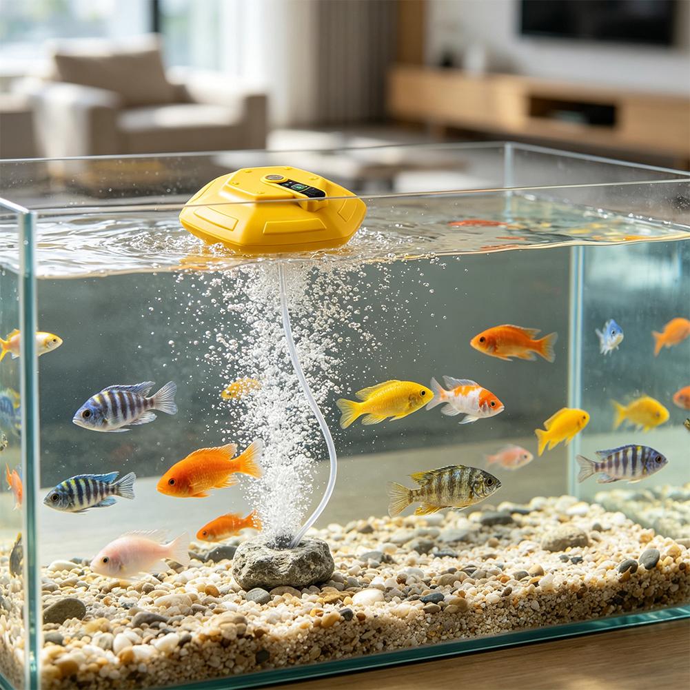 ワイヤレス充電式水槽酸素ポンプ、池の魚輸送や屋外釣り用のフロ - Aquarium Fish Maintenance のレビューと価格
