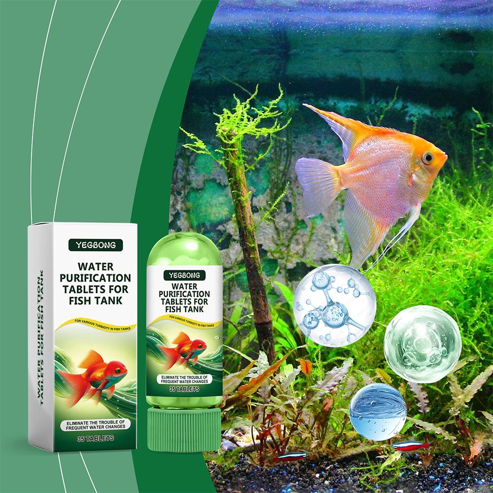 水質浄化タブレット 魚水槽 水槽用 藻類除去剤 澄化剤 消臭 - Aquarium Fish Maintenance のレビューと価格