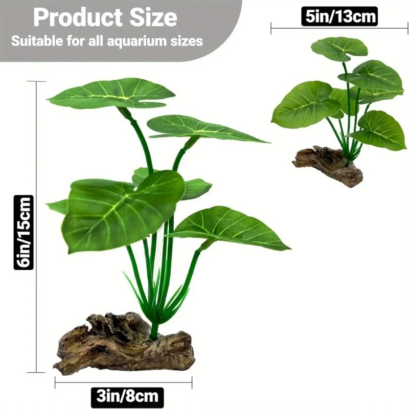 人工水槽用植物1個、リアルな浮葉、丈夫な茎、爬虫類テラリウム - Aquarium Fish Low Maintenance のレビューと価格