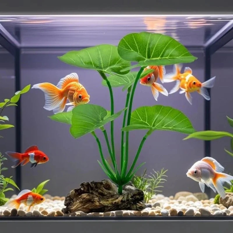 人工水槽用植物1個、リアルな浮葉、丈夫な茎、爬虫類テラリウム - Aquarium Fish Low Maintenance のレビューと価格