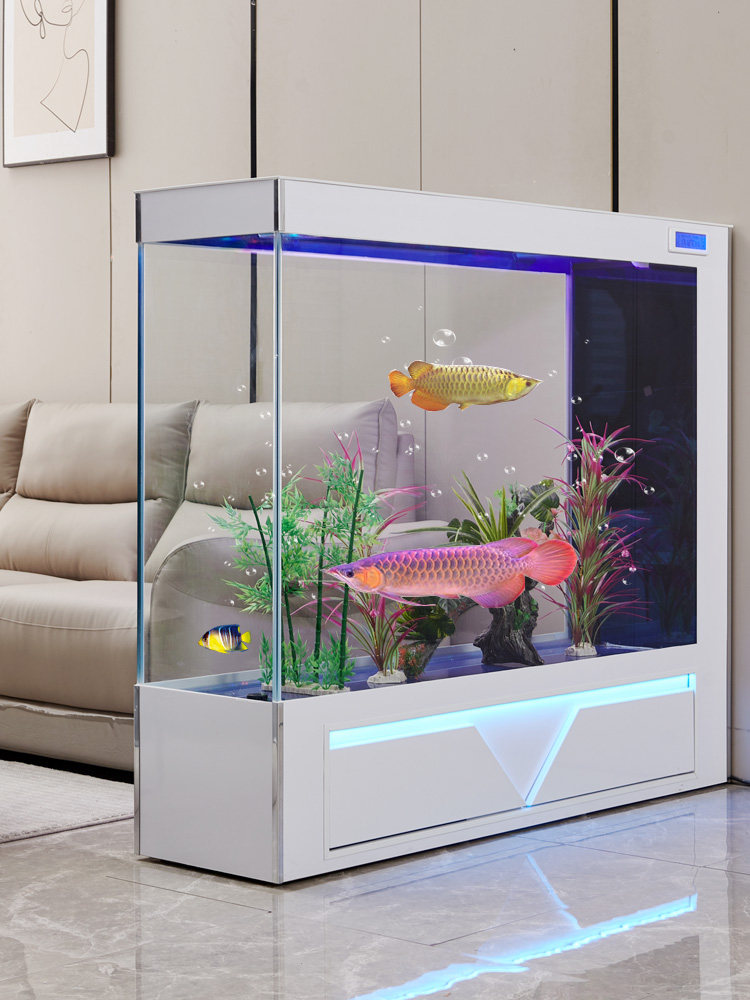 超透明ガラス製床置き型エコ水槽 リビングルーム間仕切りスクリ - Aquarium Fish Low Maintenance のレビューと価格