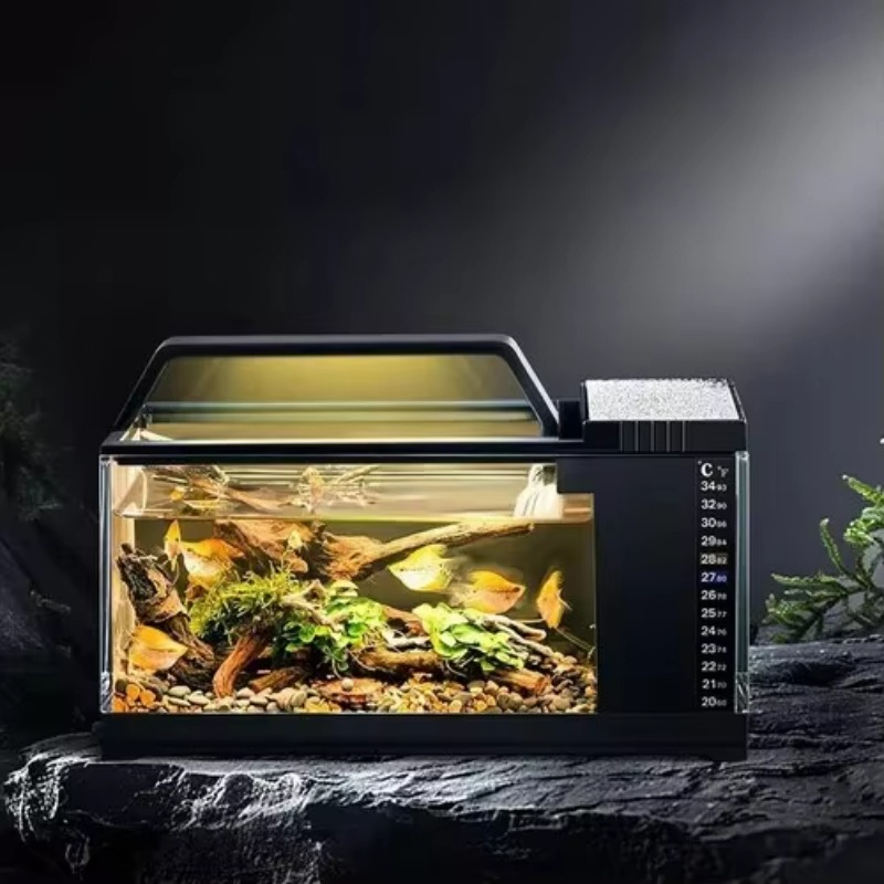 南米風水槽 - サイドフィルターと内蔵ライト付き小型卓上水槽 - Aquarium Fish Low Maintenance のレビューと価格