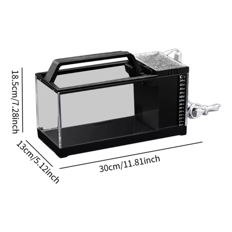 南米風水槽 - サイドフィルターと内蔵ライト付き小型卓上水槽 - Aquarium Fish Low Maintenance のレビューと価格