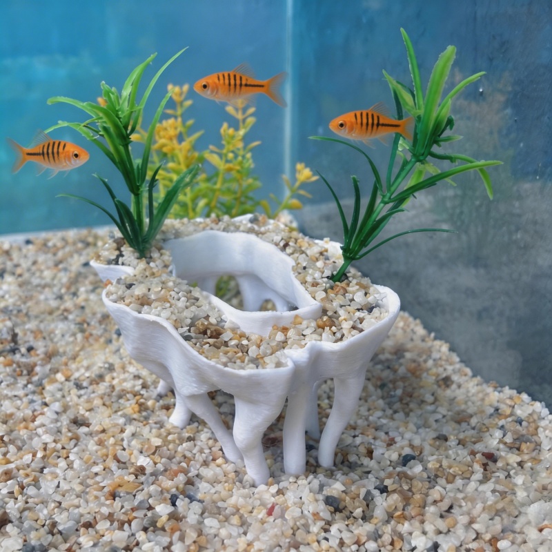 3Dプリントされた木の根の形をした水槽用植物、植木鉢も水槽の - Aquarium Fish Pot のレビューと価格