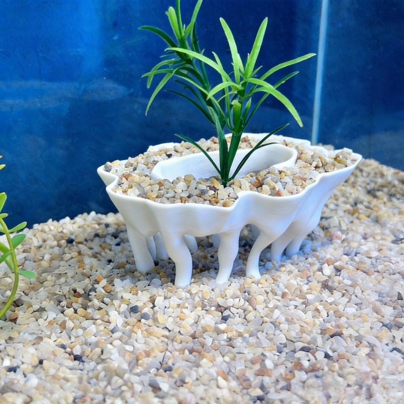 3Dプリントされた木の根の形をした水槽用植物、植木鉢も水槽の - Aquarium Fish Pot のレビューと価格